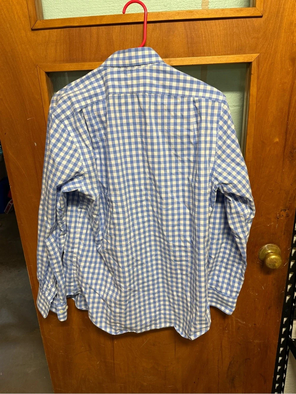 Polo Ralph Lauren Men’s Blue Gingham Check Shirt M Non-Iron